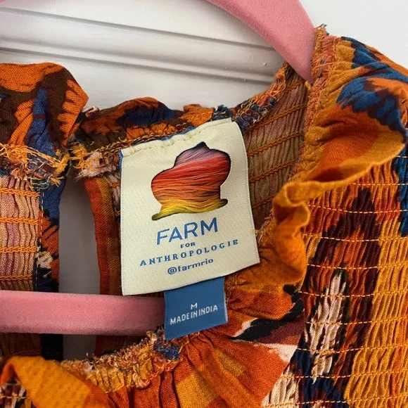 NWOT FARM RIO x ANTHROPOLOGIE Smocked Wide-Leg Jumpsuit - Picture 3 of 8